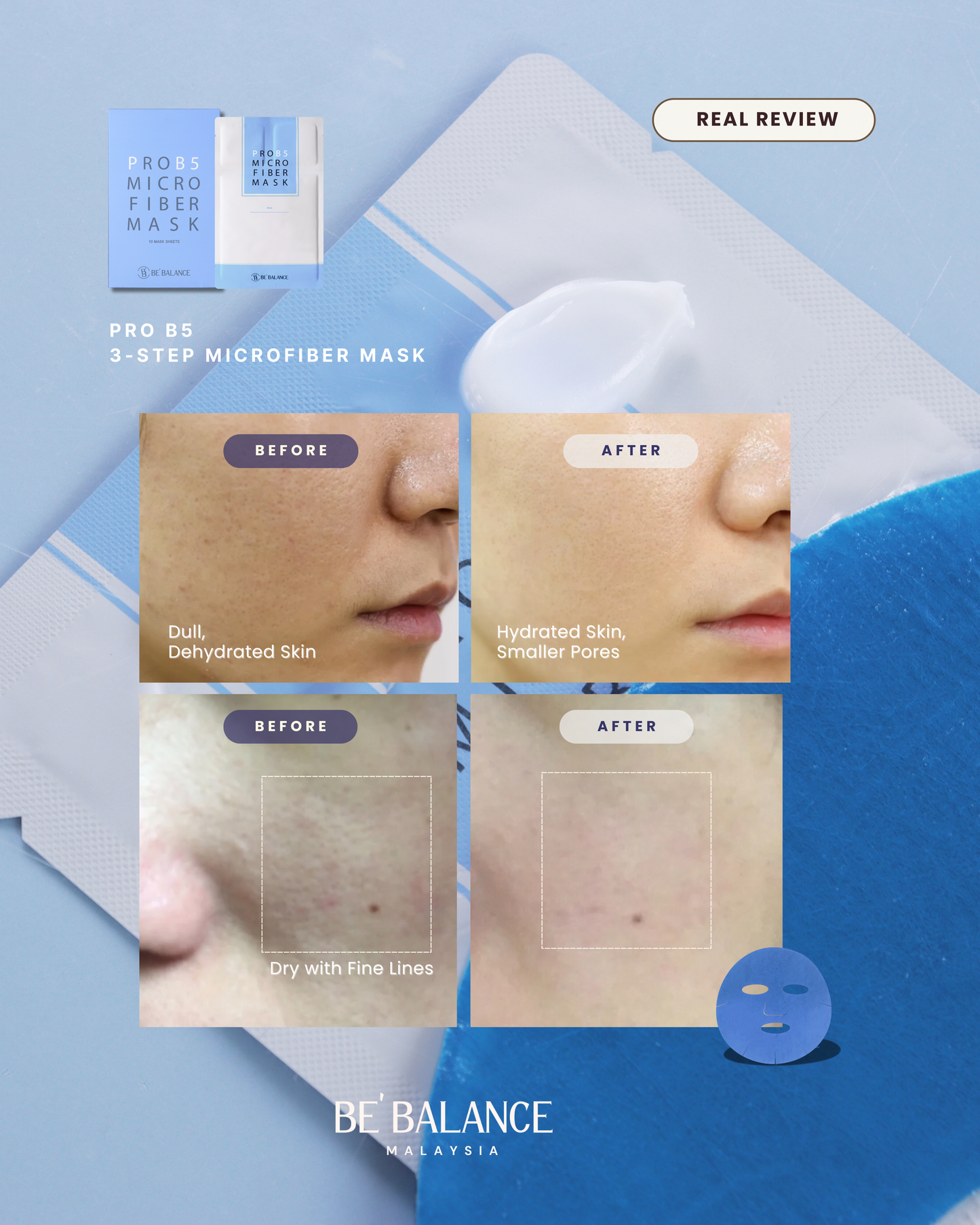2 Boxes 3-Step Microfiber Sheet Mask (Yi Wen Group Buy) - Be Balance Malaysia