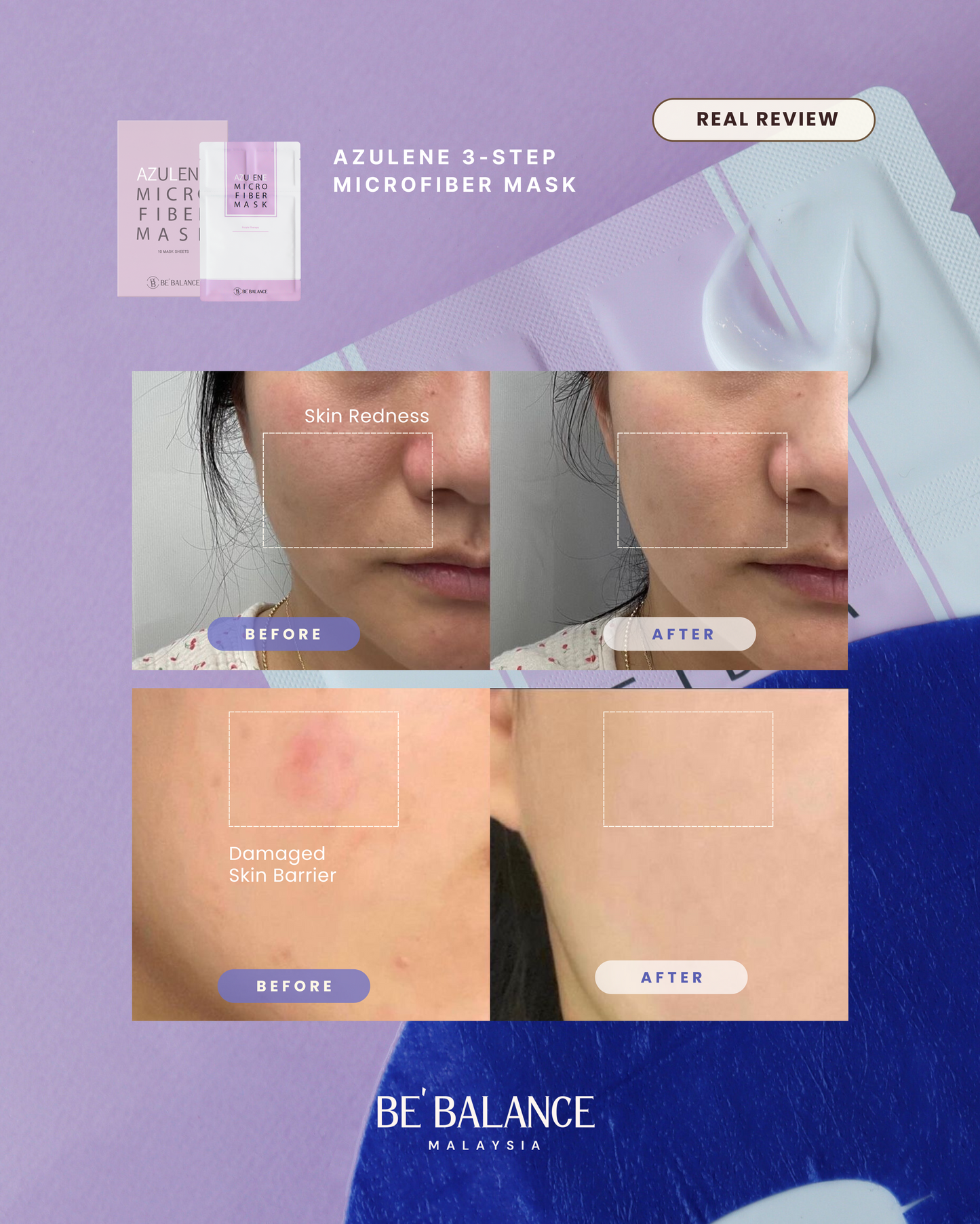 2 Boxes 3-Step Microfiber Sheet Mask (Yi Wen Group Buy) - Be Balance Malaysia