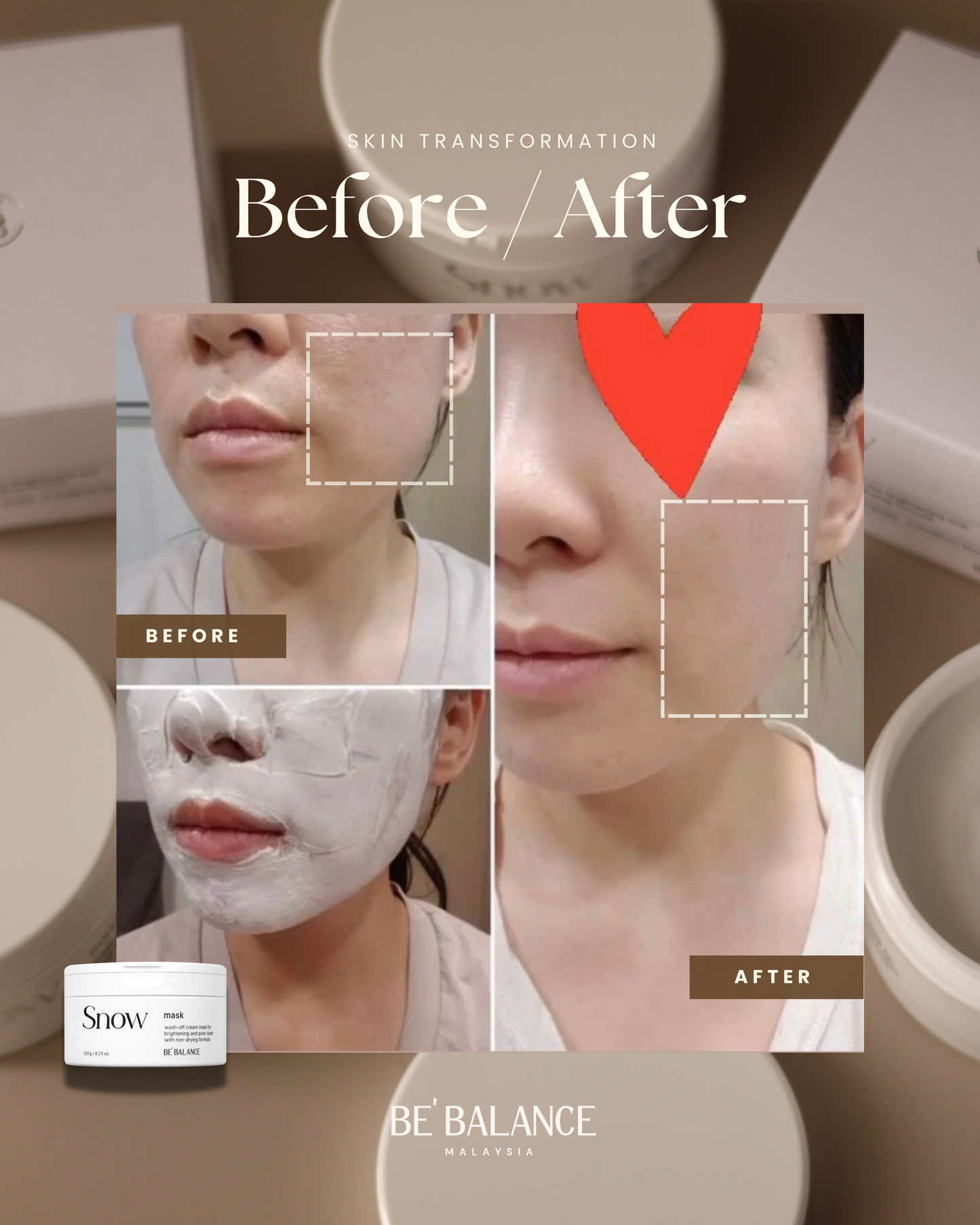 Snow Cream Mask x 2 Boxes (Yi Wen Group Buy) - Be Balance Malaysia