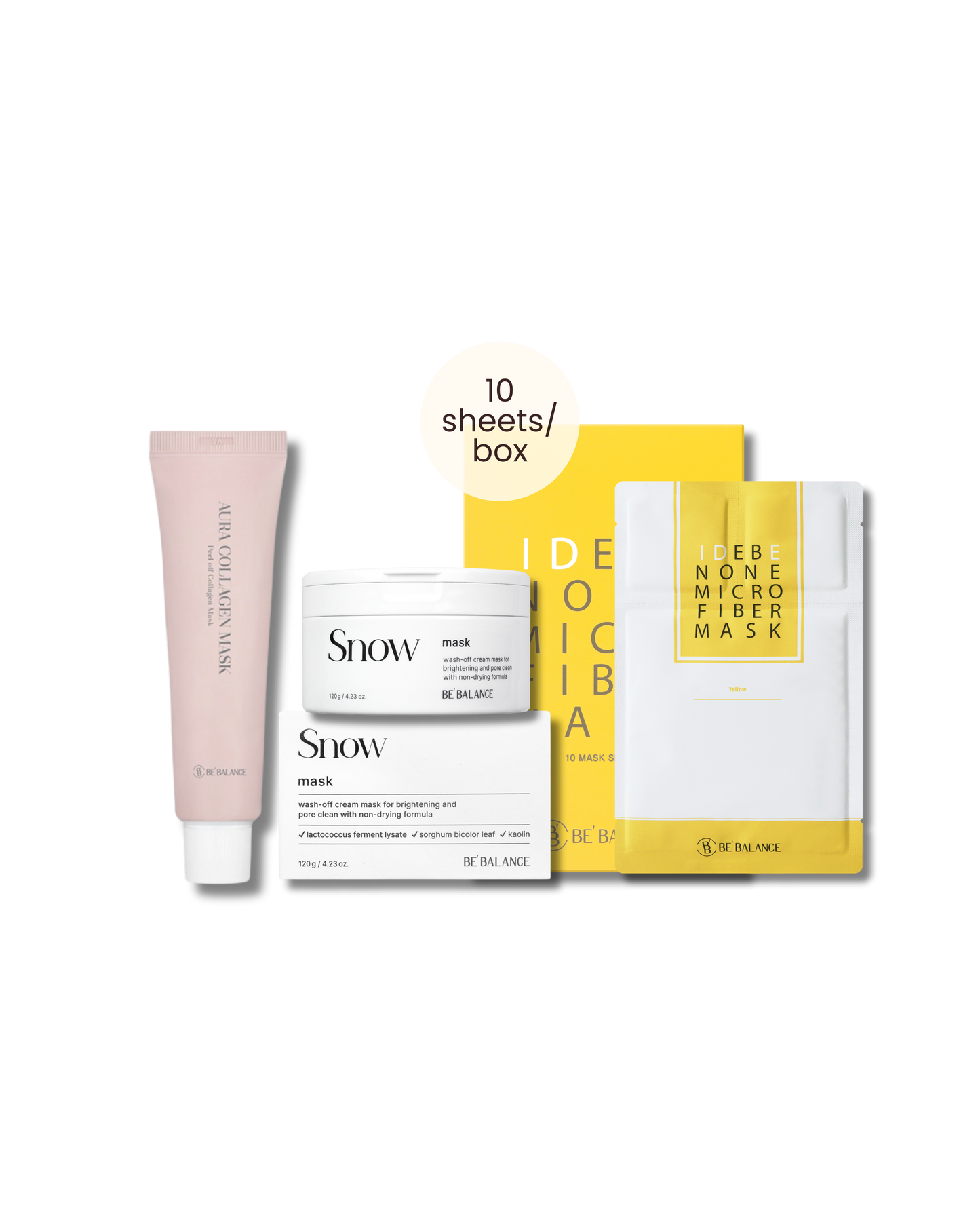 Bundle of 3 (Sheet Mask + Aura Collagen Mask + Snow Mask) - Be Balance Malaysia