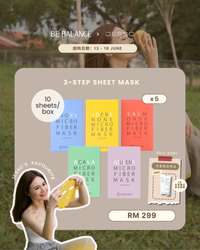 [𝟓 𝐁𝐨𝐱𝐞𝐬] 3-Step Microfiber Sheet Mask (JessC's Pick) - Be Balance Malaysia