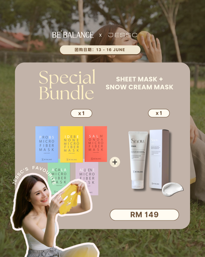 Bundle of 2 - Snow Mask + Sheet Mask (JESSC's PICK) - Be Balance Malaysia
