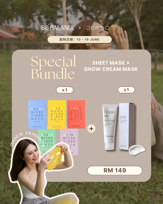 Bundle of 2 - Snow Mask + Sheet Mask (JESSC's PICK) - Be Balance Malaysia
